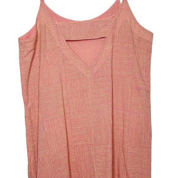 NORTH OF WEST Summer Dress Shift Sleeveless Scoop Neck Geo-Pattern Pink Size M - Picture 4 of 8